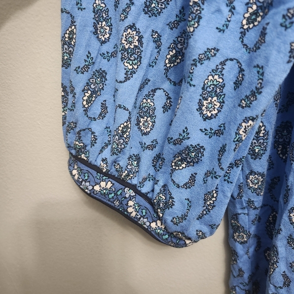 J.jill wherever collection women's blouse top size 2X long sleeve blue f… - Picture 4 of 7